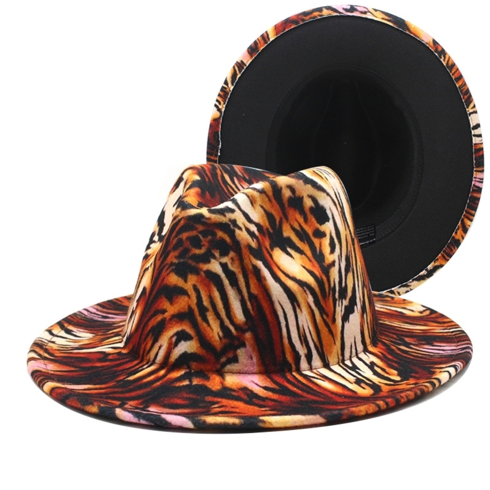 Women's Tiger Print Fedora Hat